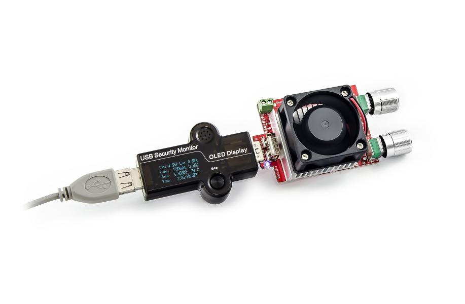 USB tester s elektronickou zátěží 35W, set