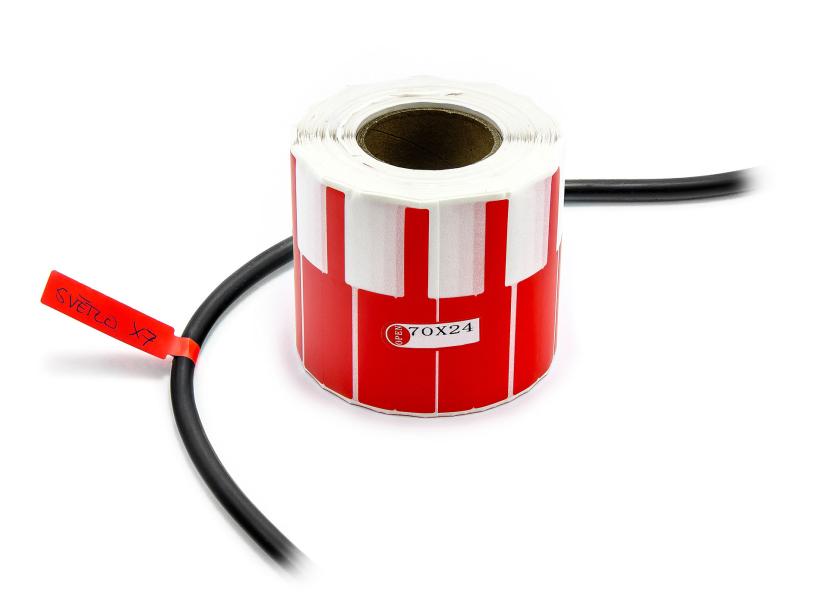 Nálepky k označování a popisu vodičů a kabelů 500ks červené
