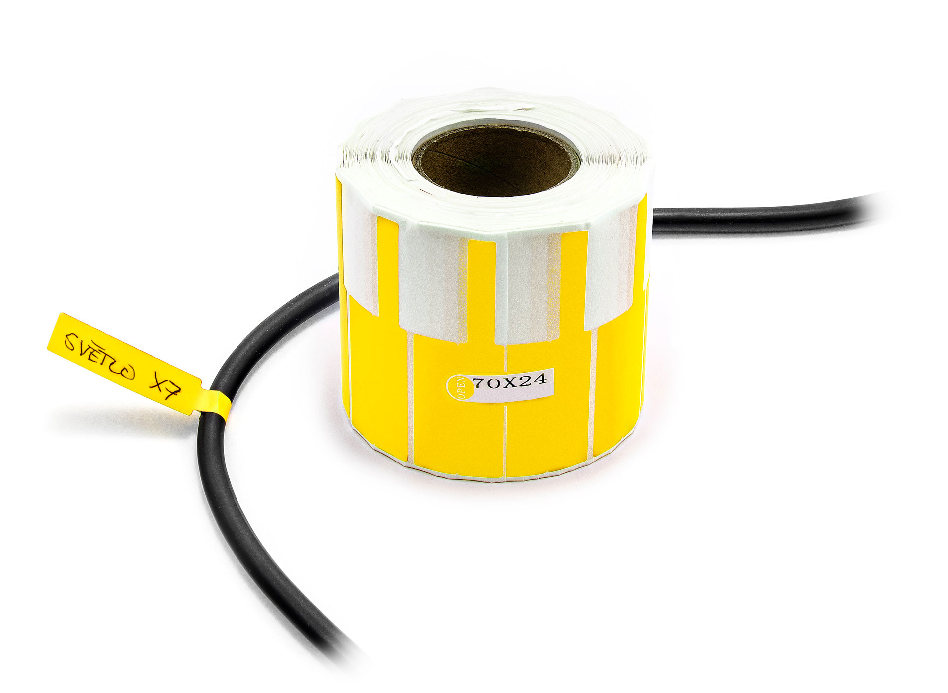 Nálepky k označování a popisu vodičů a kabelů 500ks žluté