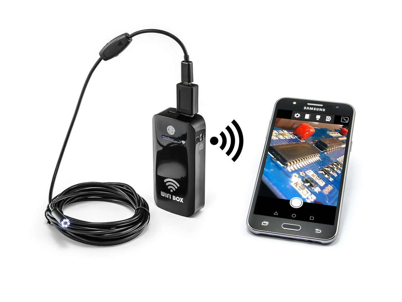 WiFi transmitter a powerbanka pro USB endoskopy 2000mAh