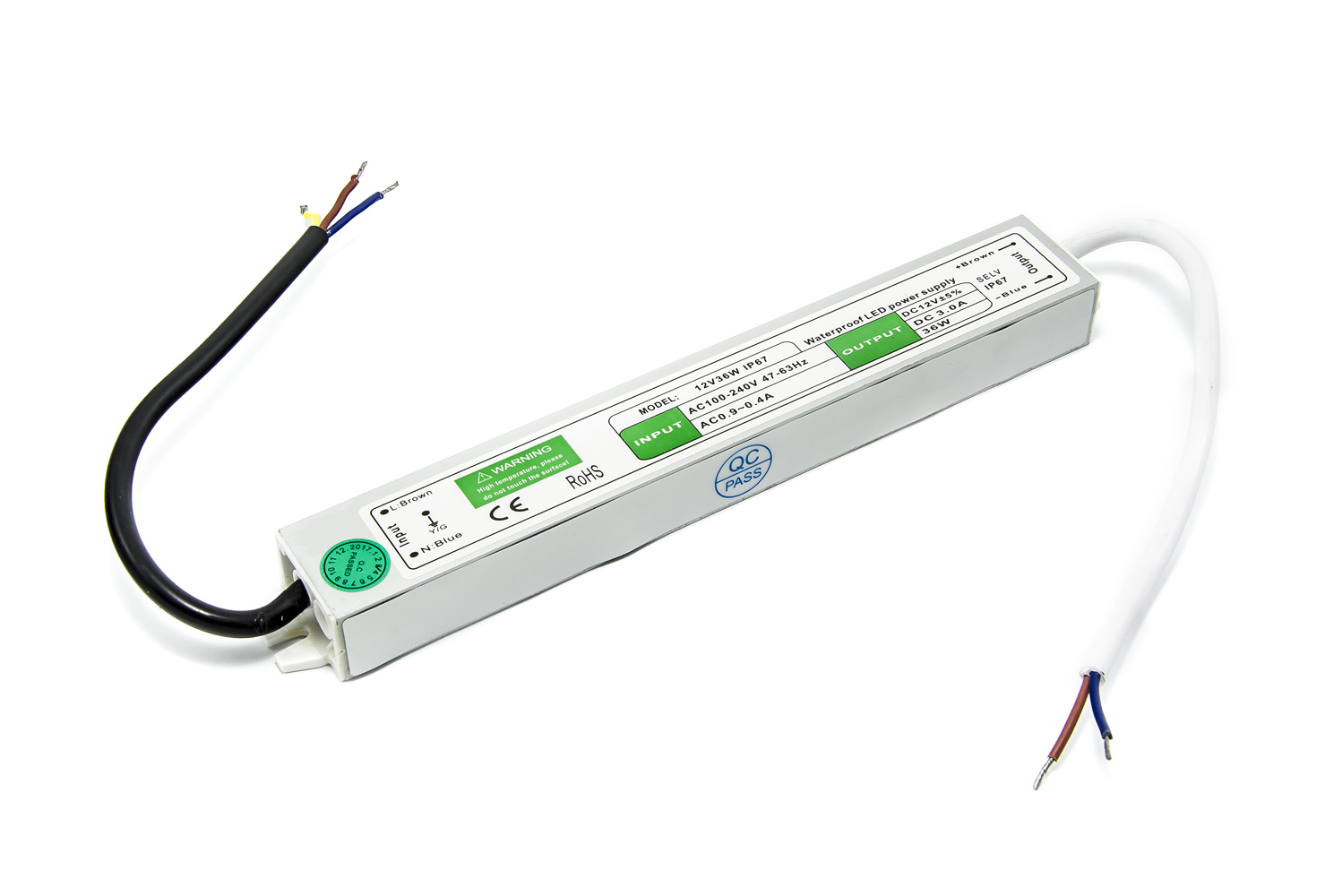 Voděodolný LED transformátor 12V 3A 36W
