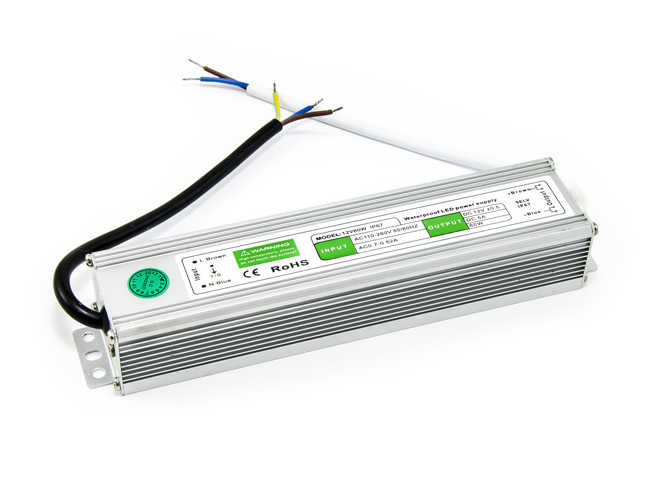 Voděodolný napájecí LED zdroj 12V 5A 60W