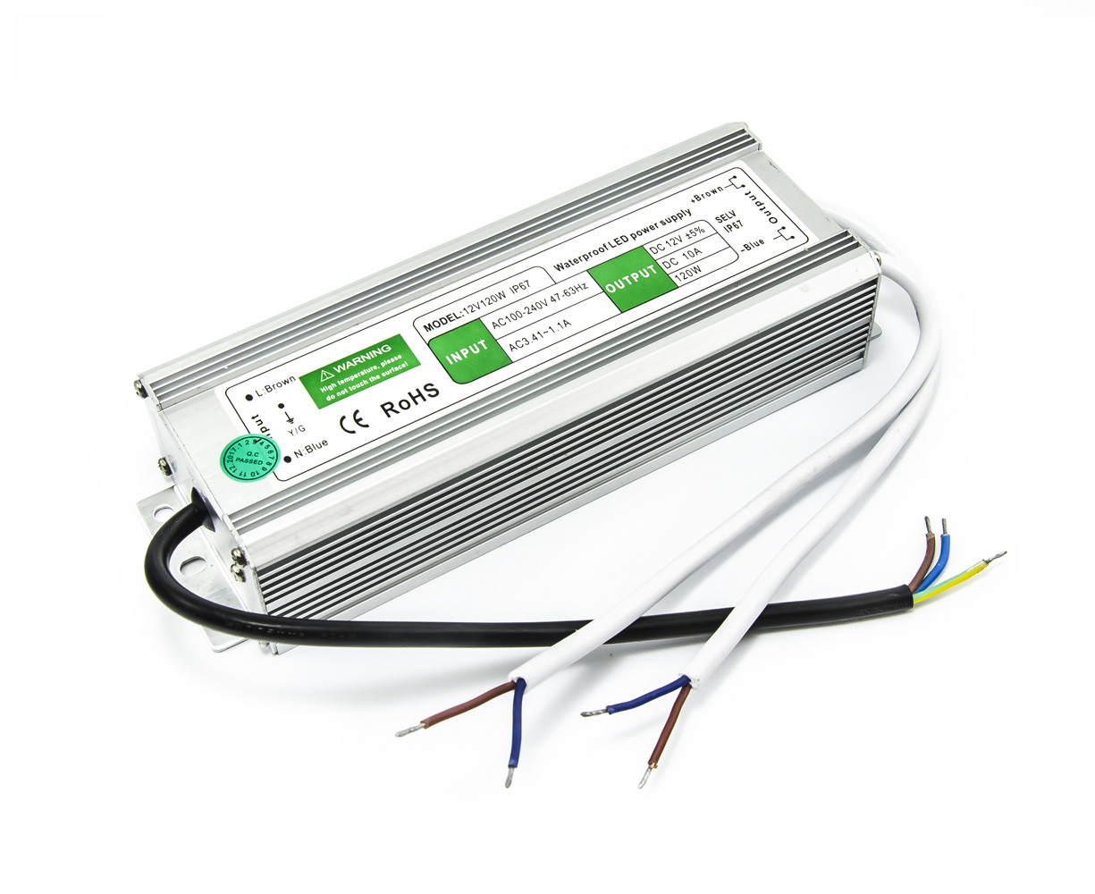 Napájecí zdroj venkovní IP67 pro LED pásky 12V 10A 120W