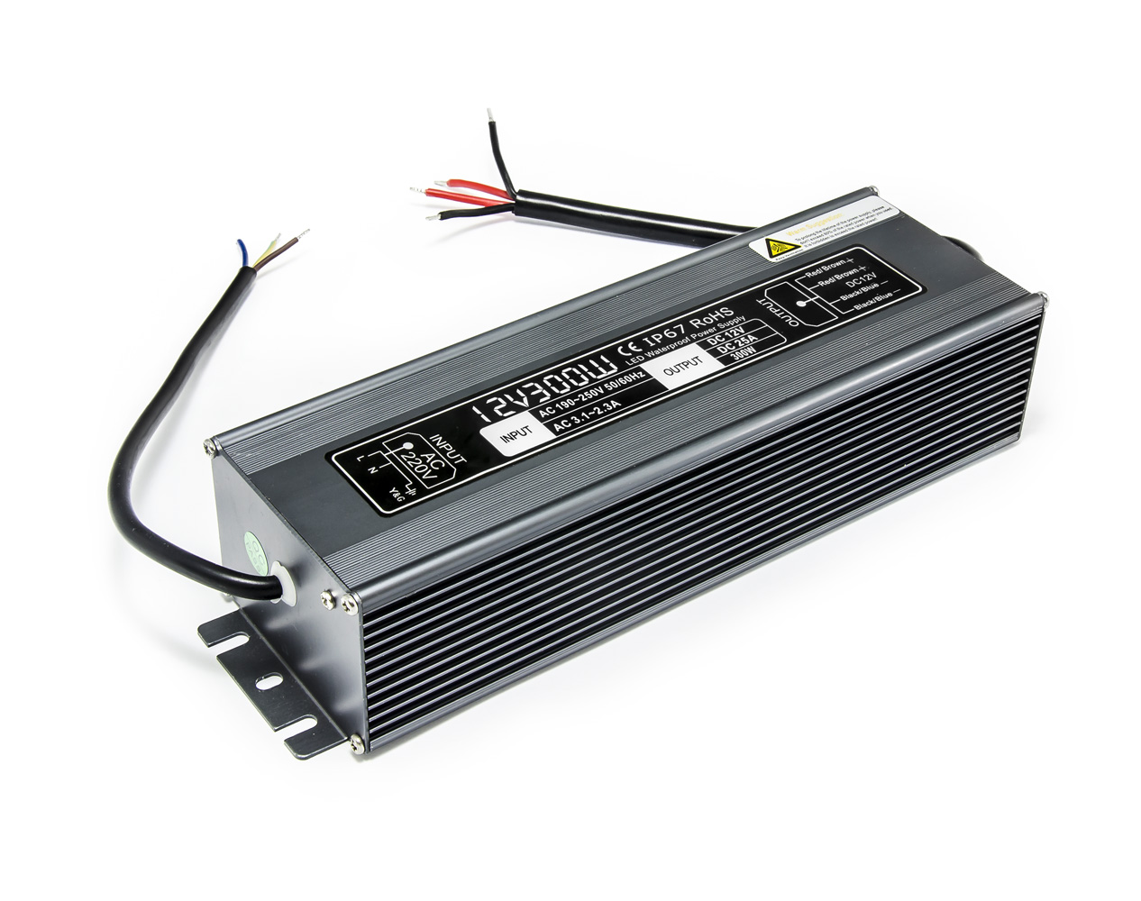 Napájecí zdroj pro LED osvětlení voděodolný IP67 12V 25A 300W