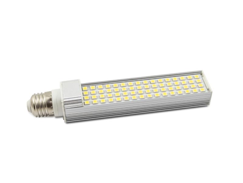 LED žárovka E27, 64xLED, hliníkový chladič, 6000K, 1200lm, 12W
