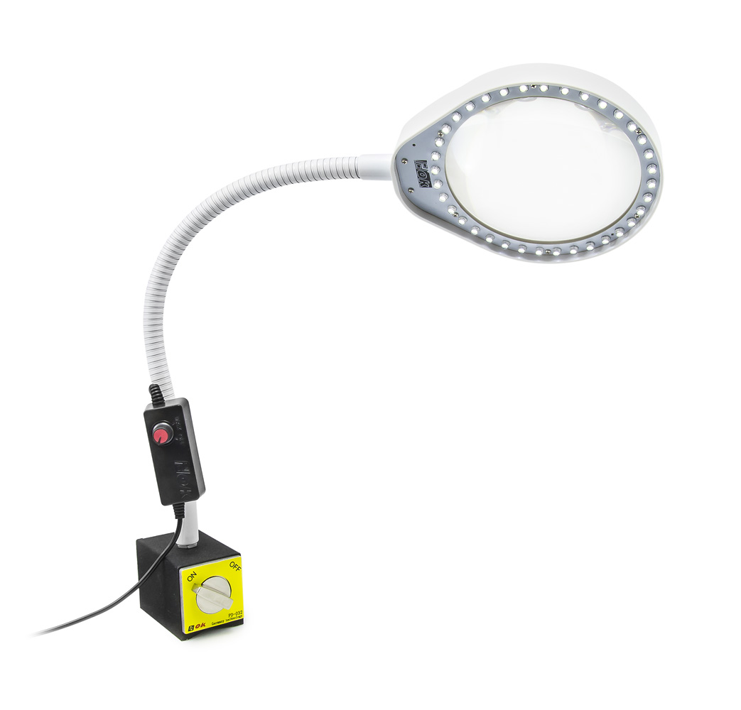 LED lampa s lupou PDOK PD-032B bílá 8D 3x zvětšení s magnetickou základnou