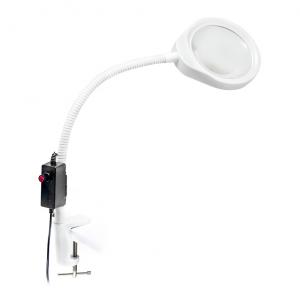 Ohebná servisní LED lampa s lupou PDOK PD-032A 8 dioptrií 3x zoom bílá
