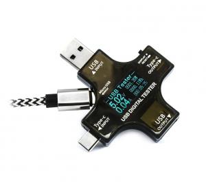 USB multi tester s měřením kapacity, USB, micro USB, USB-C