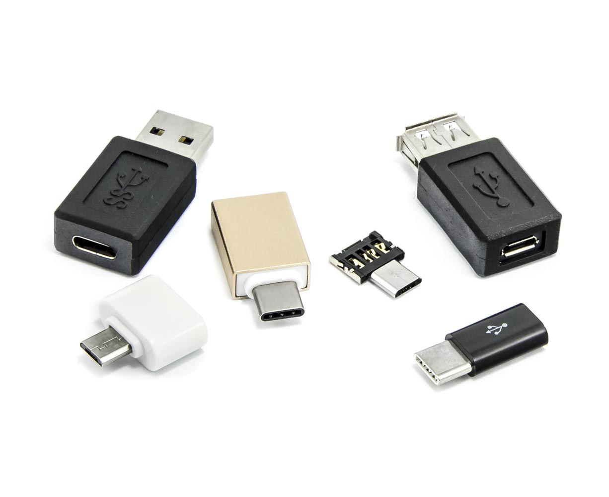 Sada 6 USB redukcí - micro USB, USB-C (type-C), USB