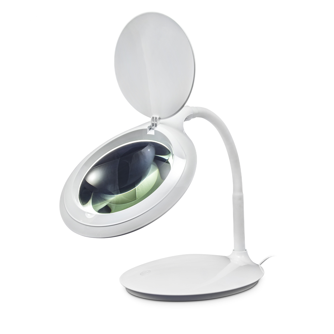Stolní LED lampa IB-9101 s lupou 122mm, regulací a zvětšením 2.25x, 5D