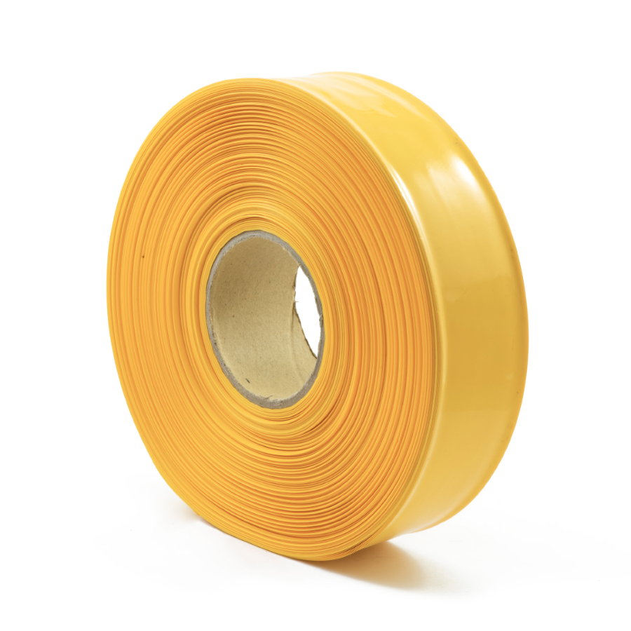 Žlutá smršťovací PVC fólie 2:1 šíře 57,5mm, průměr 35mm