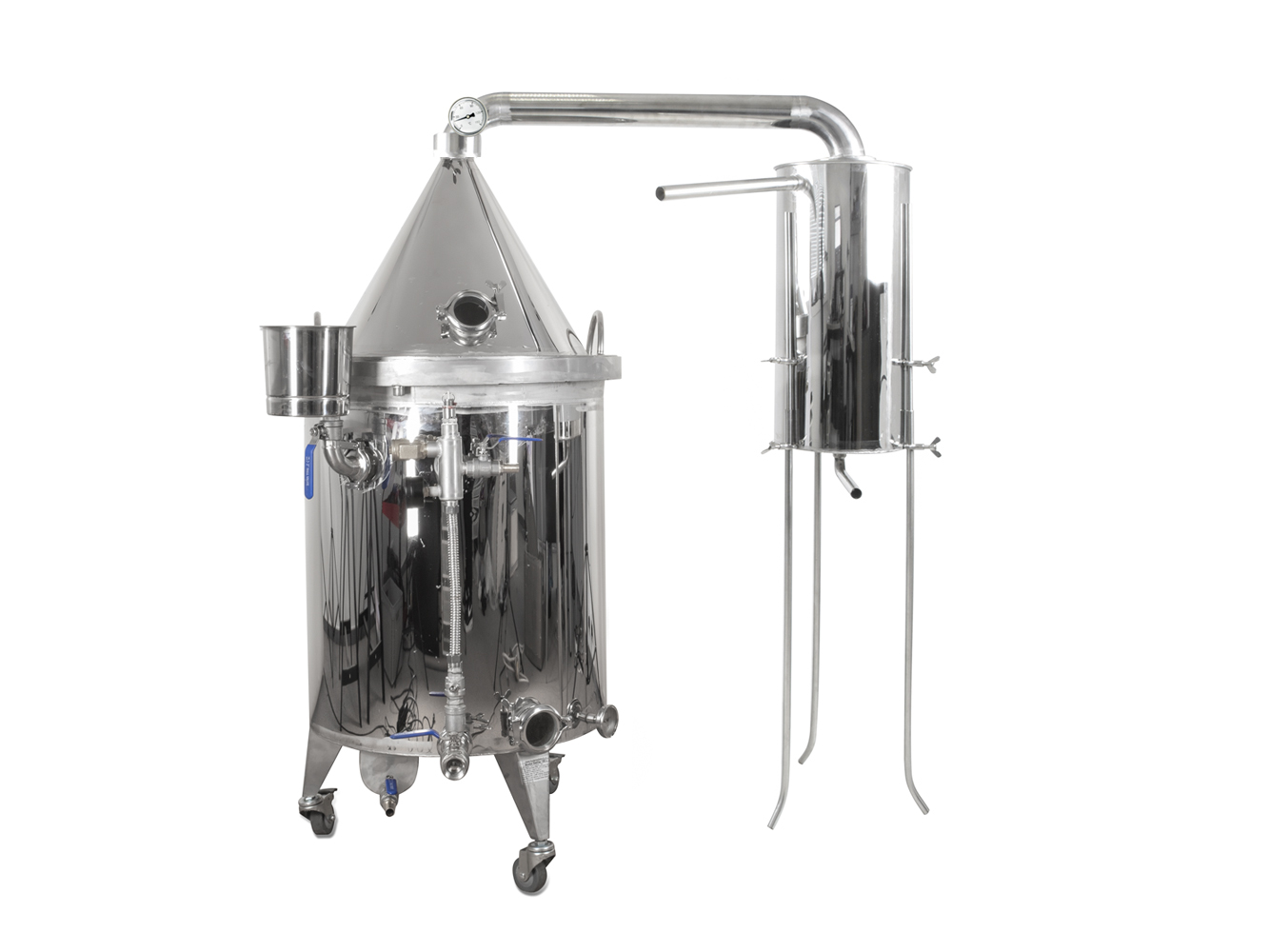 Destilační kolona pro destilaci vody, kvasu a esenciálních olejů 100L s elektrickým ohřevem
