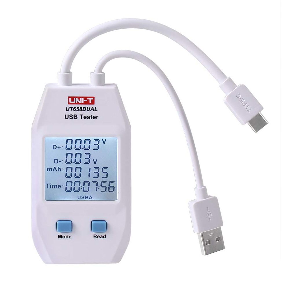 UNI-T UT-658D USB Tester s měřením kapacity s USB-C a USB-A