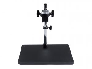 Kovový stojan se suportem pro uchycení optických soustav mikroskopů a kamer