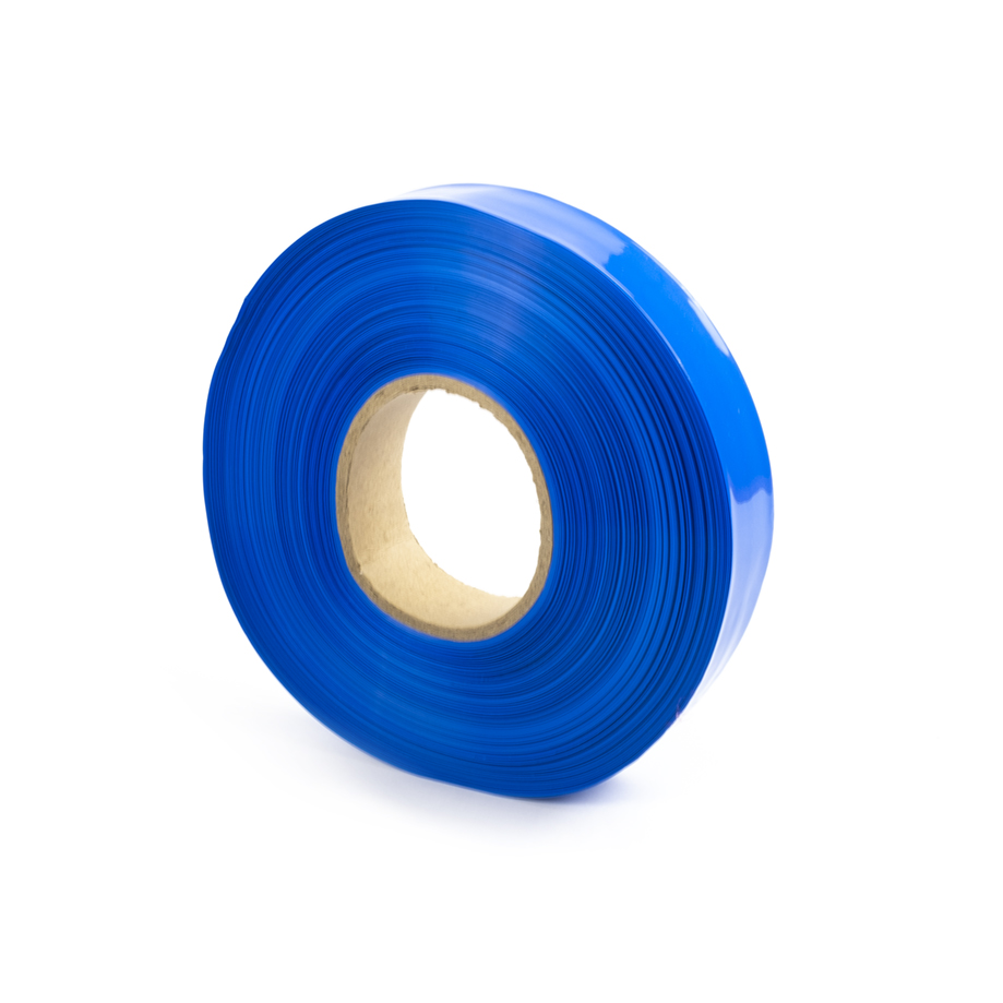 Modrá smršťovací PVC fólie šíře 30mm, průměr 18mm