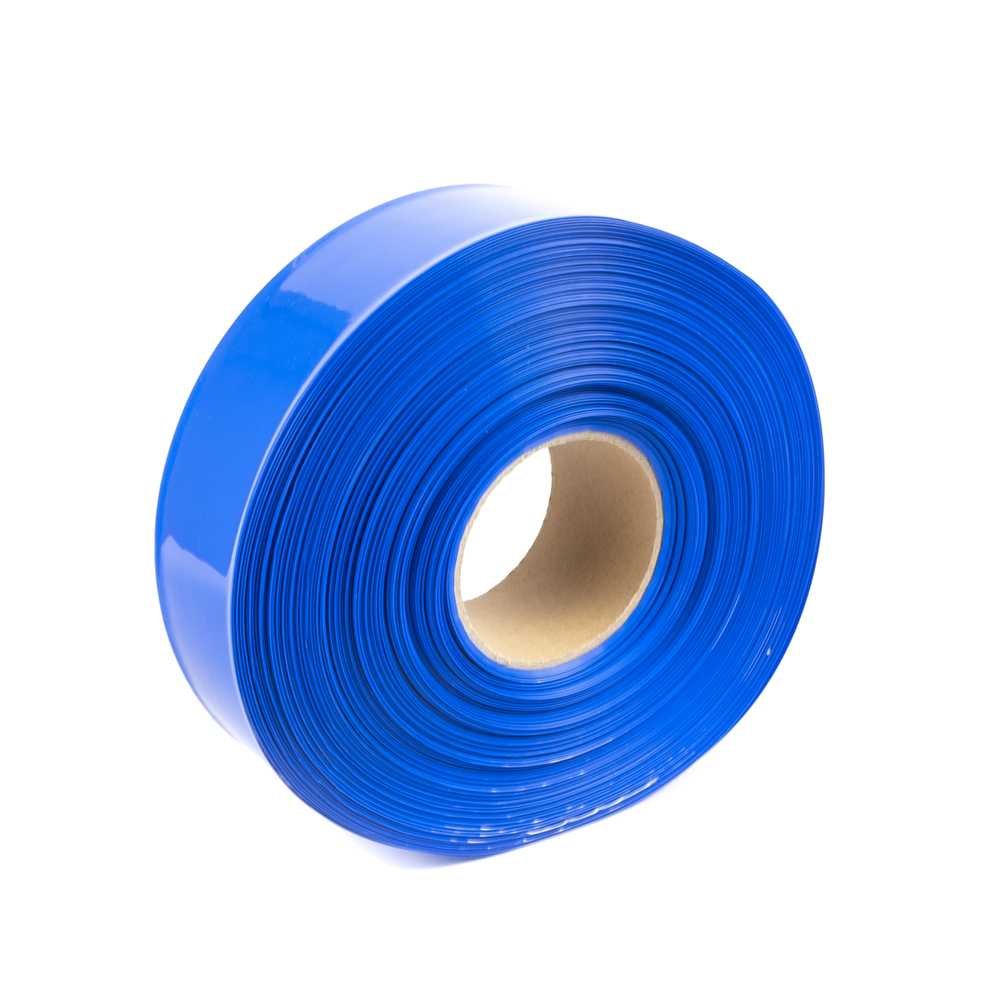 Modrá smršťovací PVC fólie šíře 50mm, průměr 30mm