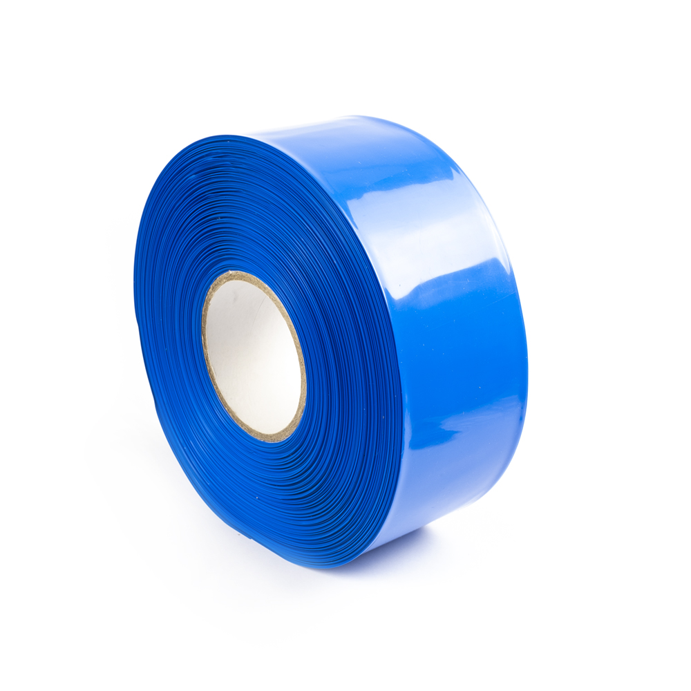 Modrá smršťovací PVC fólie 2:1 šíře 70mm, průměr 43mm