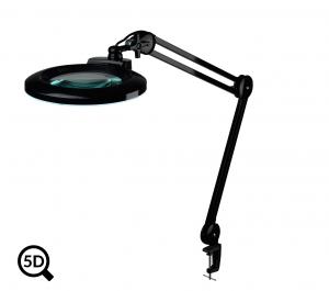 Černá pracovní lampa s lupou IB-150 s regulací jasu, 5D