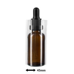 Transparentní smršťovací fólie 70x45mm s perforací na lahvičky a obaly, průměr do 28,6mm