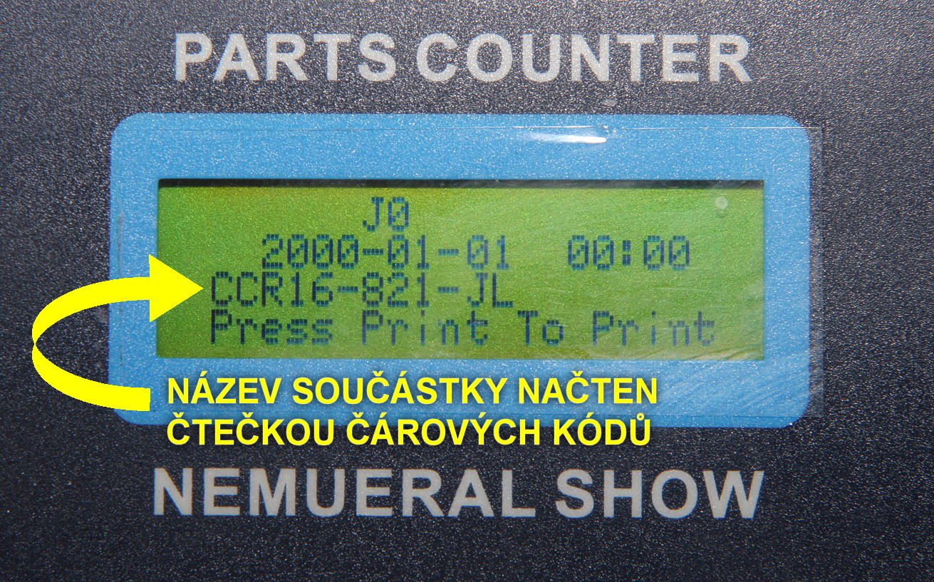 Počítačka součástek YS-802 s připojením barcode čtečky a tiskárny
