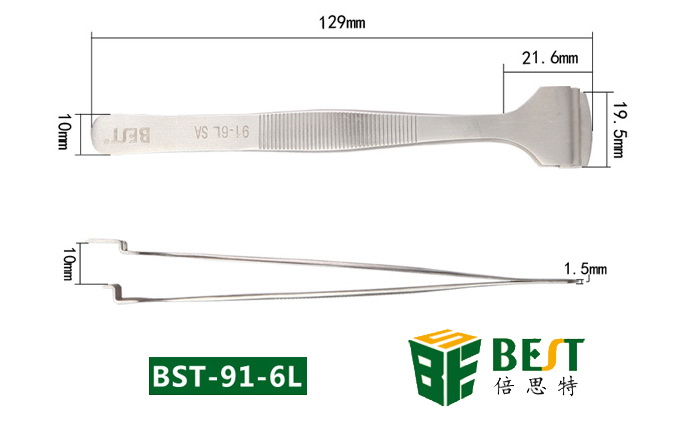 Pinzeta nerezová na destičky a plátky BEST BST-91-6L