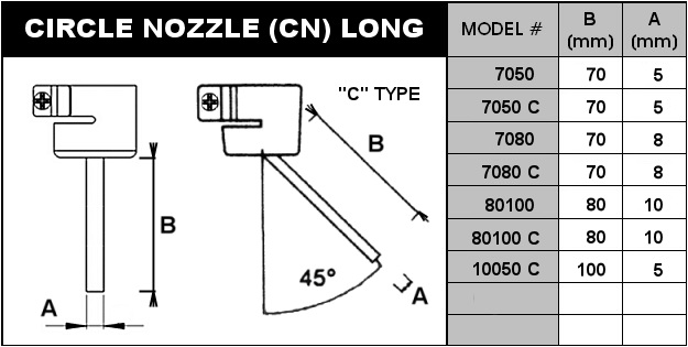 Horkovzdušná tryska dlouhá průměr 5 mm, délka 70 mm CN7050