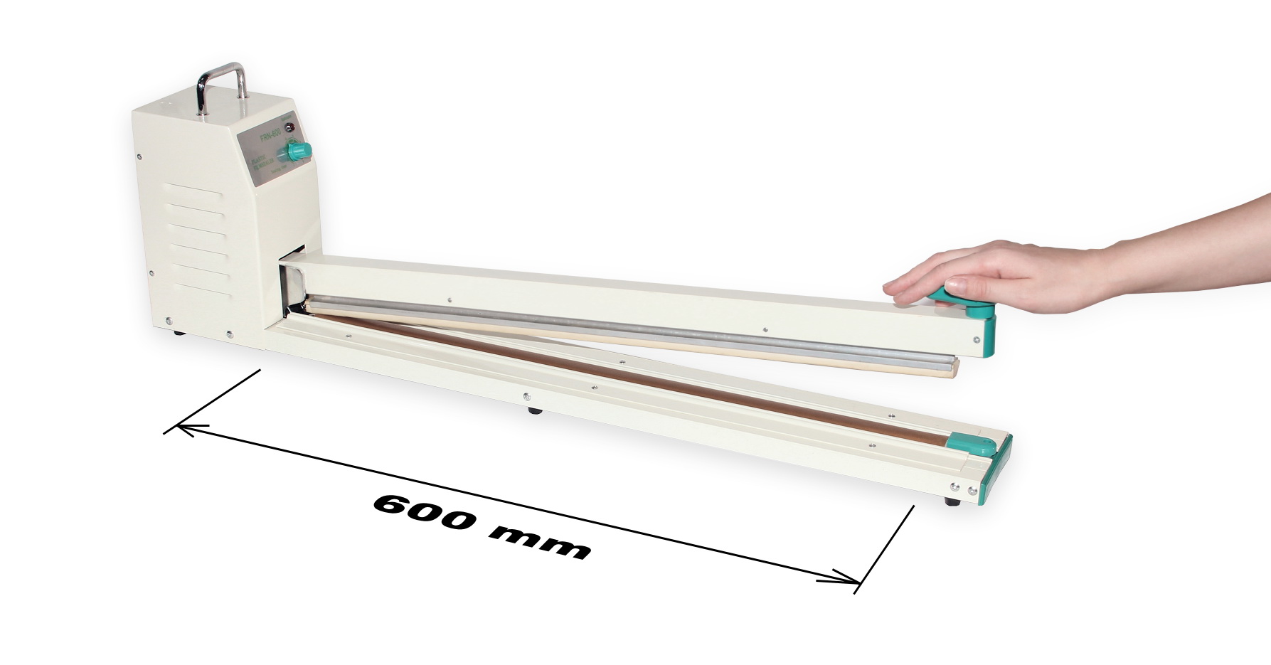 Páková svářečka fólií pro zatavování plastů FRN-600 se svářecí lištou o šířce 600 mm