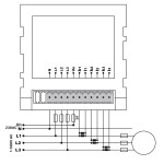 Průmyslový VA metr pro vestavbu 250A 2-500V