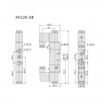 Elektrický solenoid 5/2 4V220-08 24V DC