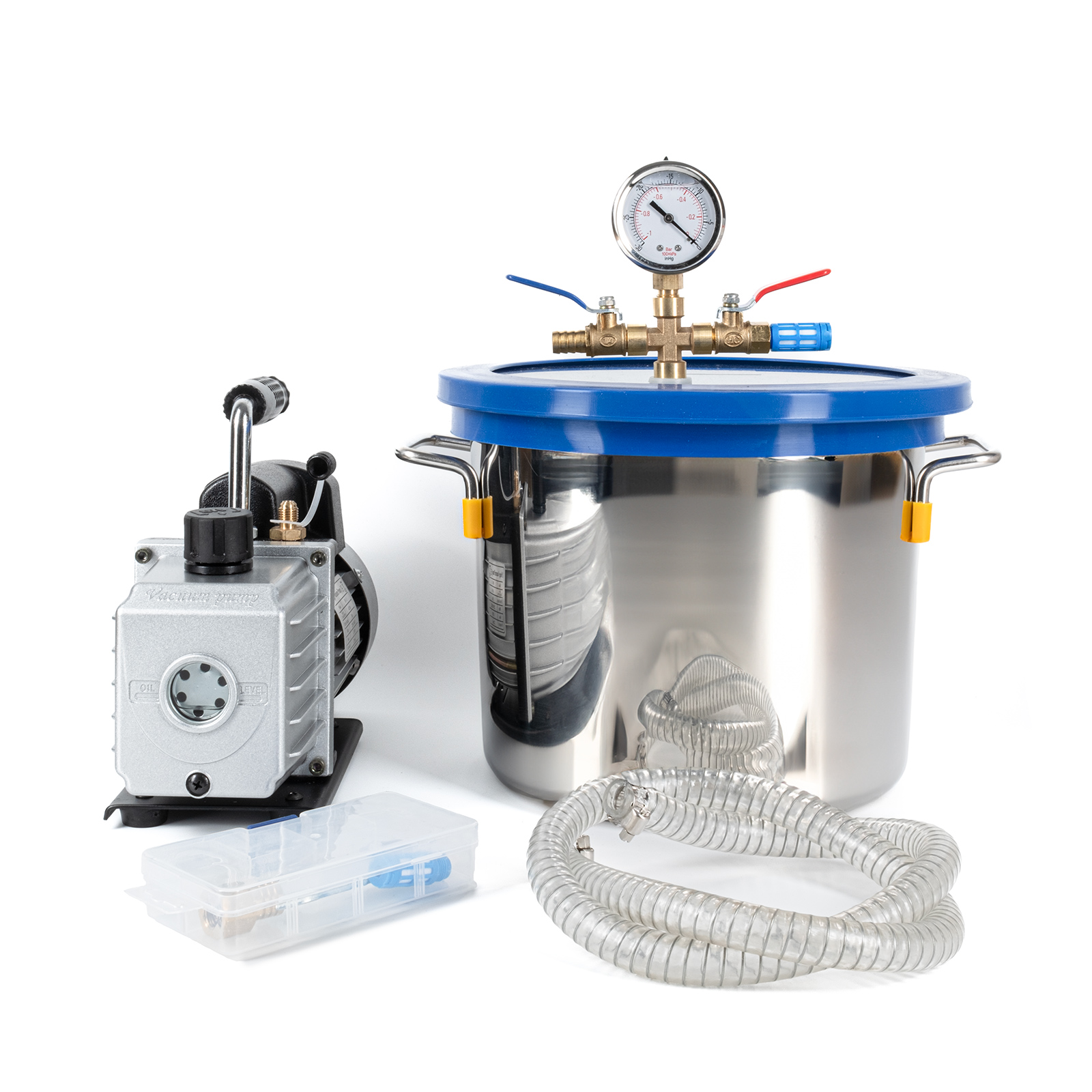 Vakuová komora 8L s olejovou vývěvou 230V/50Hz