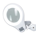 Bílá stolní lampa IB-127 s lupou 127mm a LED podsvícením